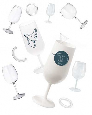 Verre à vin en plastique personnalisable > verres à pied réemployable